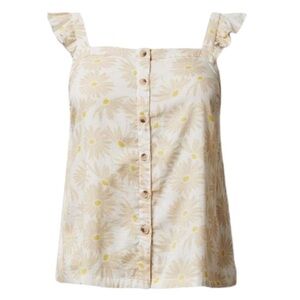 Size 3: Torrid Duofold Ruffle Button Front Daisy Tank Top